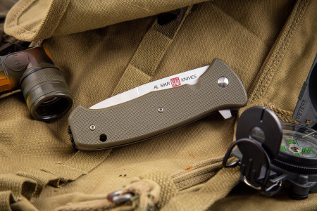 Нож складной AL MAR S.E.R.E. 2020 G 3,6" Combo (OD Green G10; клинок: сталь D2)